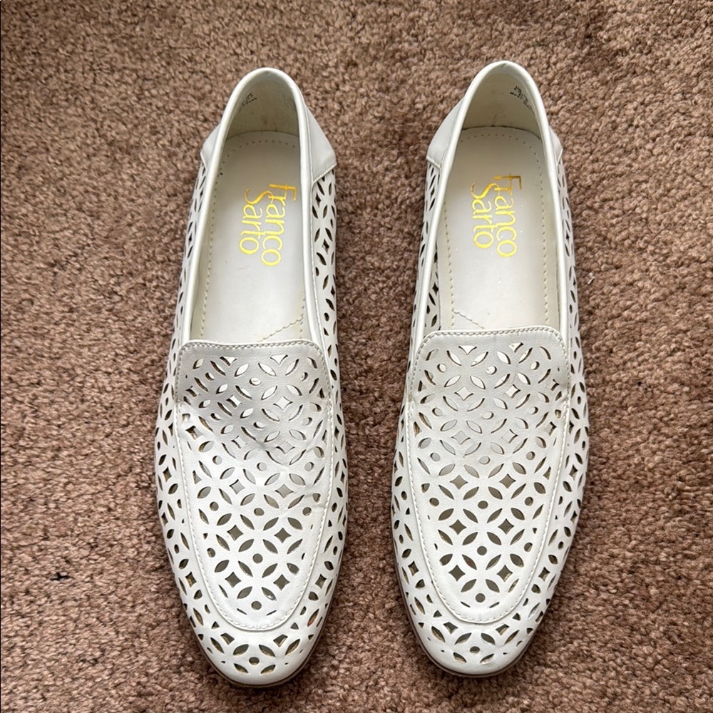 Franco Sarto White Loafers